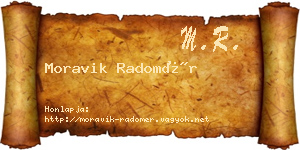 Moravik Radomér névjegykártya